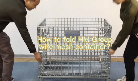 Large Storage Wire Mesh Collapsible Stackable Foldable Container with Lid