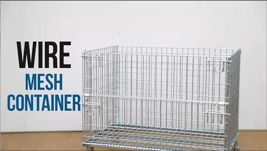 Металлические контейнеры для хранения, складная коробка, оцинкованная горячим погружением, сетчатая клетка для хранения, проволочный контейнер, поддон